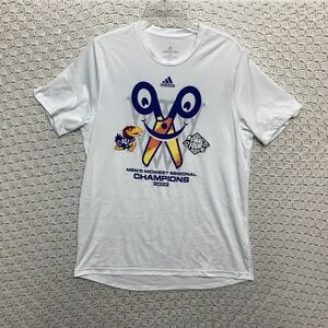 Kansas Jayhawks 2022 NCAA Basketball Final Four Locker Men Shirt L  adidas White
